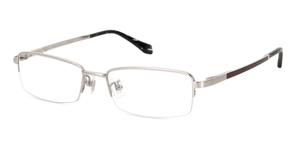 Vincent Silver Rectangle Titanium Eyeglasses