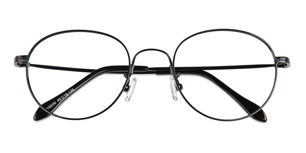 Madison Black Round Metal Eyeglasses