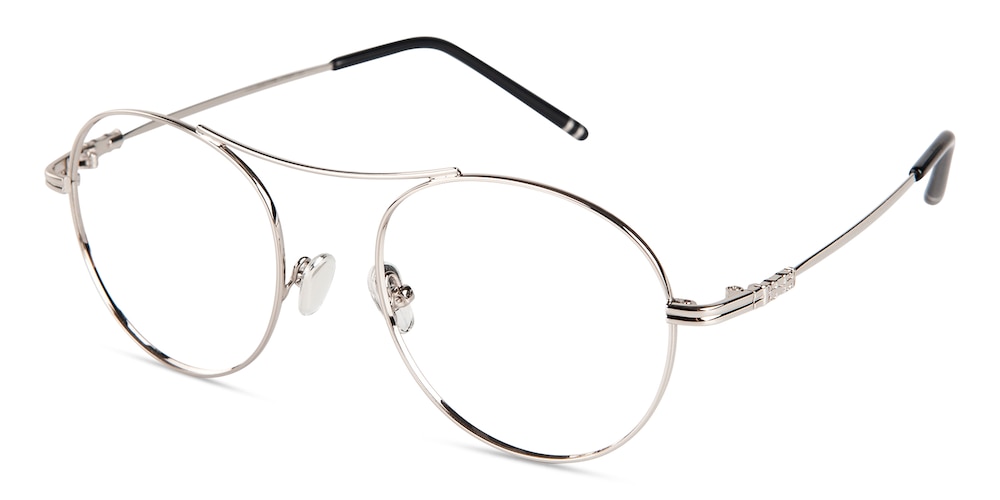 Abilene Silver Aviator Metal Eyeglasses