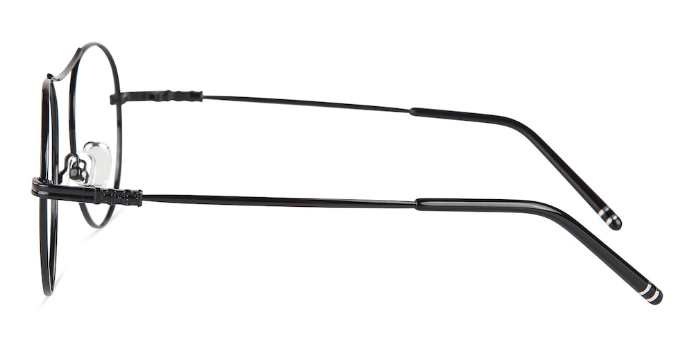 Abilene Black Aviator Metal Eyeglasses