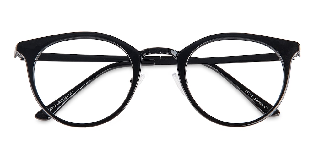 Margaret Black Oval TR90 Eyeglasses