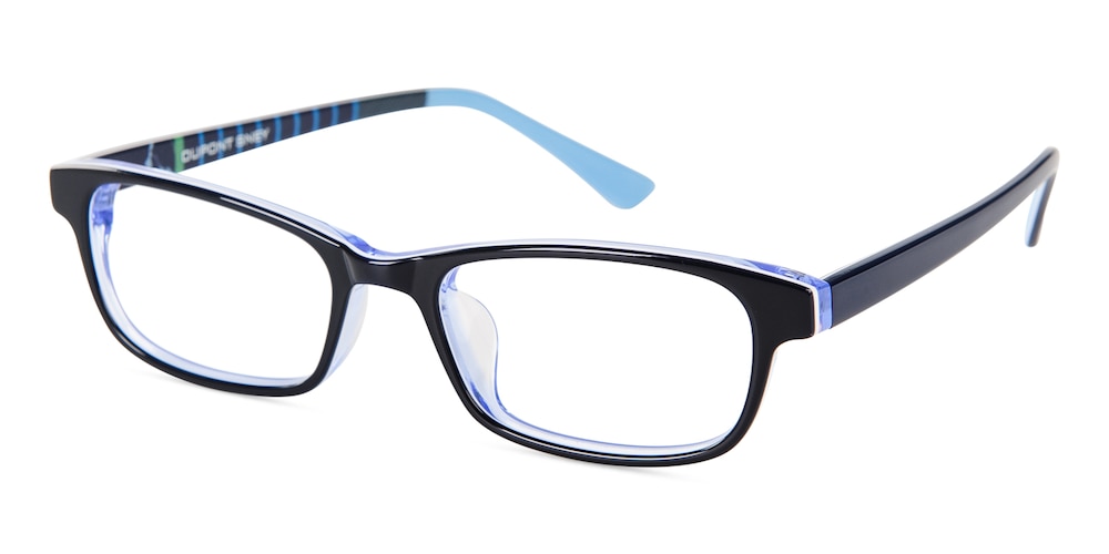 Iowa Black/Blue Rectangle Acetate Eyeglasses