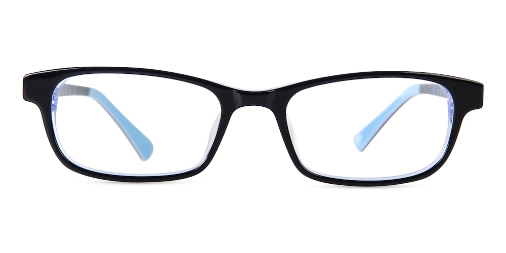 Iowa Black/Blue Rectangle Acetate Eyeglasses