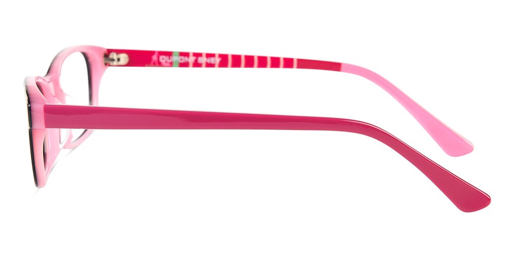 Iowa Black/Pink Rectangle Acetate Eyeglasses