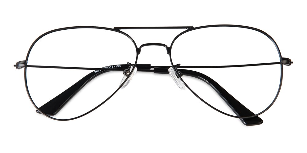 Cary Black Aviator Metal Eyeglasses