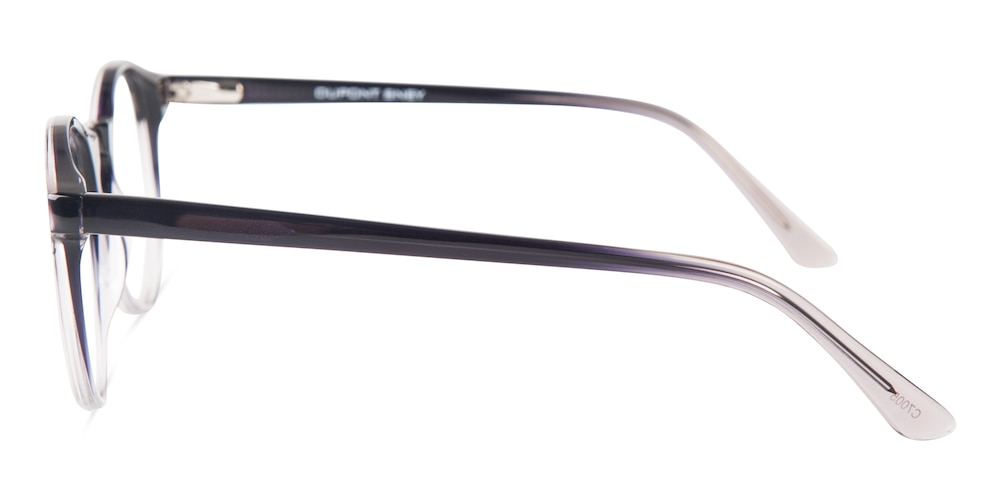 Irvine Black/Crystal Round Acetate Eyeglasses