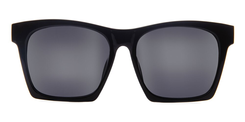 Avignon Black Square Plastic Sunglasses