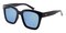 Keisha Black (Mirrored Lens-Blue) Square Plastic Sunglasses