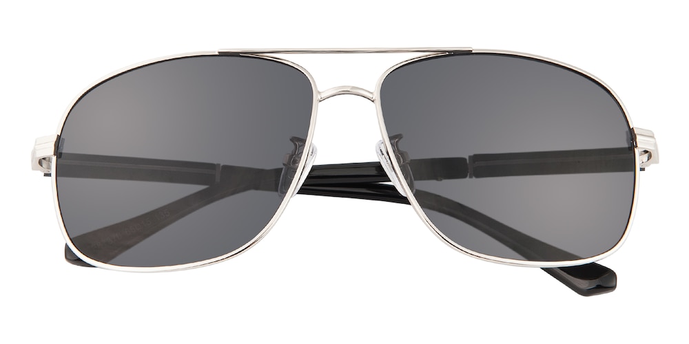 Antonio Silver Aviator Metal Sunglasses