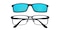 Lambert Blue(Blue Mirror-coating) Rectangle Metal Eyeglasses