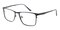 James Black Rectangle Metal Eyeglasses