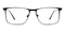 James Black Rectangle Metal Eyeglasses