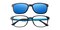 Palm Clip-on Black/Blue(Blue Miorror-coating) Oval TR90 Eyeglasses