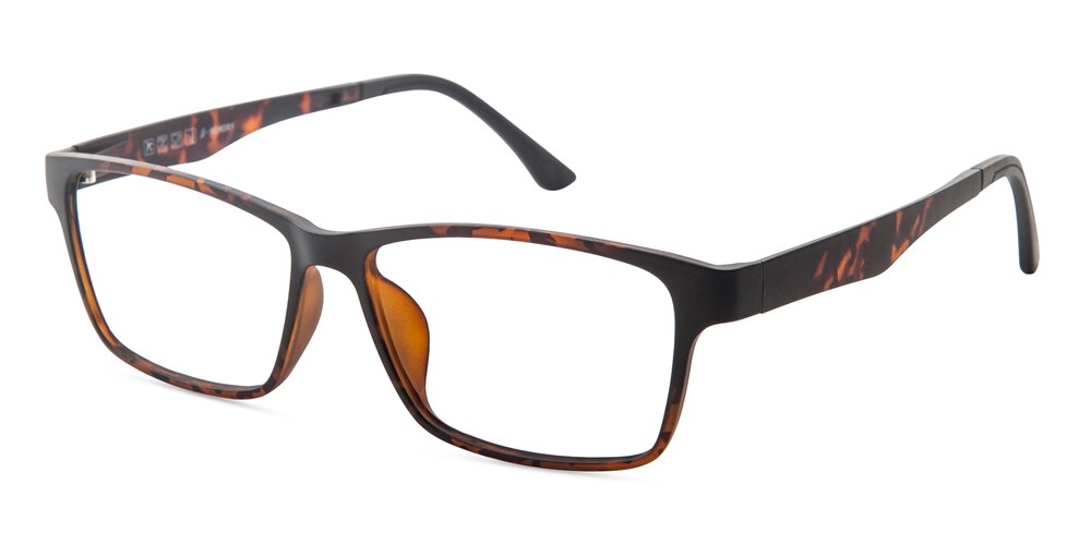 Alton Clip-on Tortoise Rectangle TR90 Eyeglasses