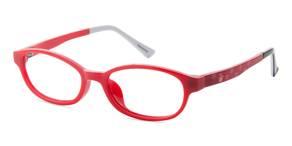 Daisy Clip-on Red Oval TR90 Eyeglasses