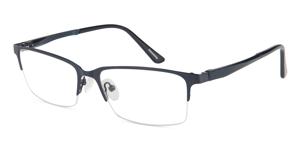 Matthew Blue(Blue Mirror-coating) Rectangle Metal Eyeglasses