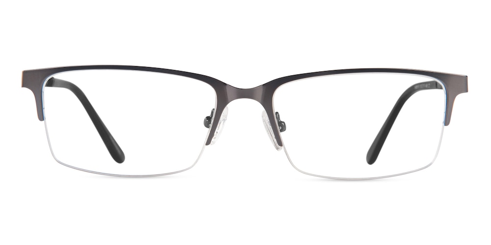 Matthew Gunmetal(Silver Mirror-coating) Rectangle Metal Eyeglasses