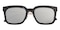 Benson Black (Mirrored Lens-Silver) Square Plastic Sunglasses
