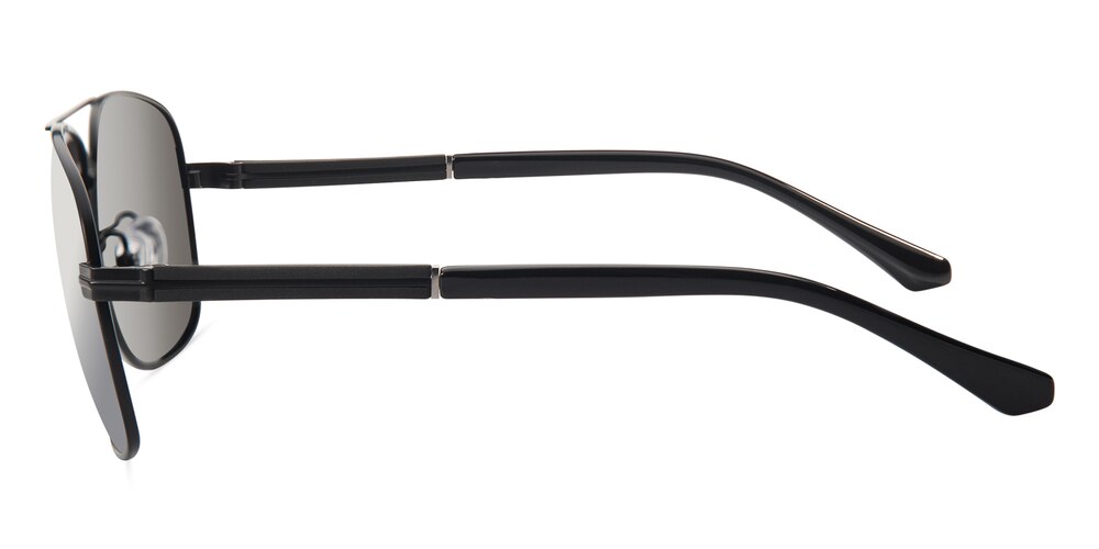 Bishop Black (Mirrored Lens-Silver) Aviator Metal Sunglasses