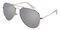 Waukegan Silver (Mirrored Lens-Silver) Aviator Metal Sunglasses