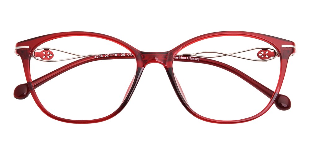 Nina Red Oval TR90 Eyeglasses