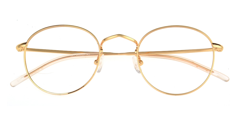 Sophia Golden Round Metal Eyeglasses