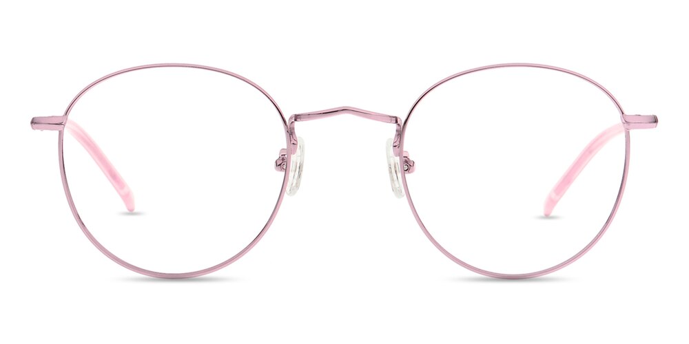 Sophia Pink Round Metal Eyeglasses
