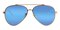 Aaron Golden(Mirrored Lens-Blue) Aviator Metal Sunglasses
