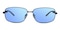 Ford Gunmetal(Mirrored Lens-Blue) Rectangle Metal Sunglasses
