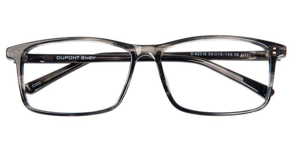 Evanston Gray Rectangle Acetate Eyeglasses