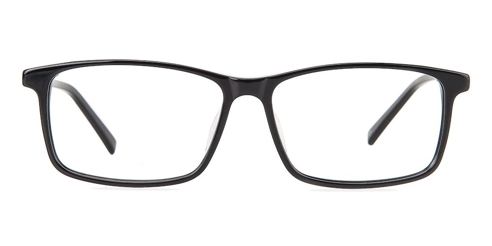 Evanston Black Rectangle Acetate Eyeglasses