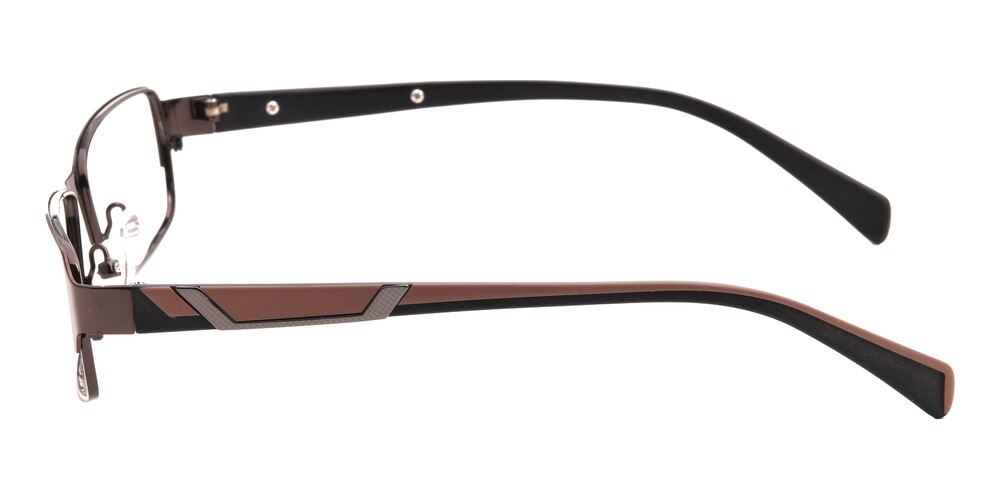 Kim Brown Rectangle Metal Eyeglasses