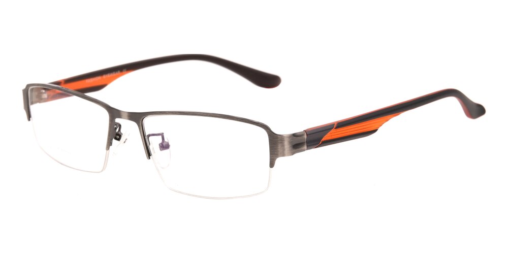 Henry Antony Gunmetal Rectangle Metal Eyeglasses