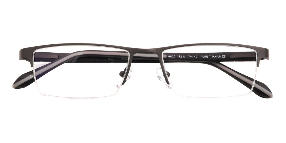 Mike Antony Gunmetal Rectangle Titanium Eyeglasses