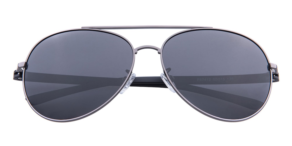 George Gunmetal Aviator Metal Sunglasses