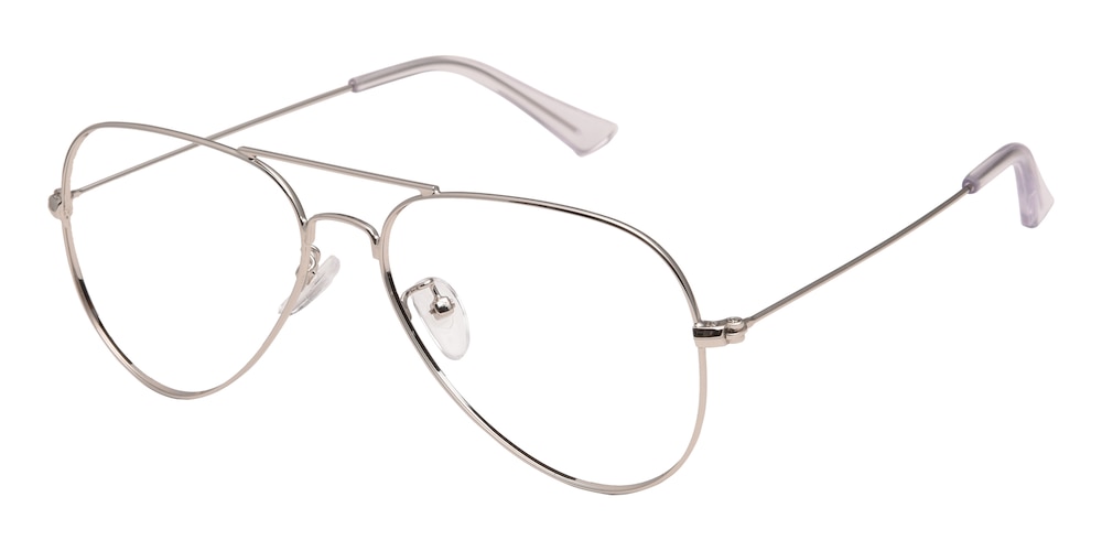 Cary Silver Aviator Metal Eyeglasses