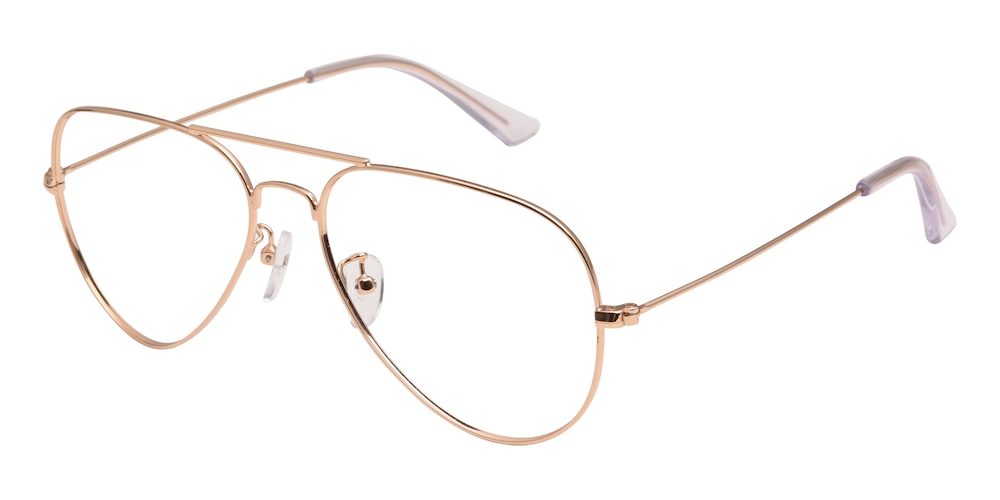 Cary Golden Aviator Metal Eyeglasses