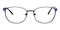 Mobile Blue Classic Wayframe Metal Eyeglasses