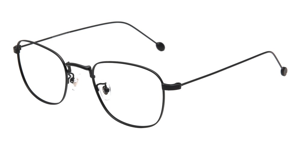 Anniston Black Oval Metal Eyeglasses