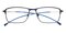 Alva Blue Rectangle Metal Eyeglasses