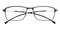 Alva Black Rectangle Metal Eyeglasses