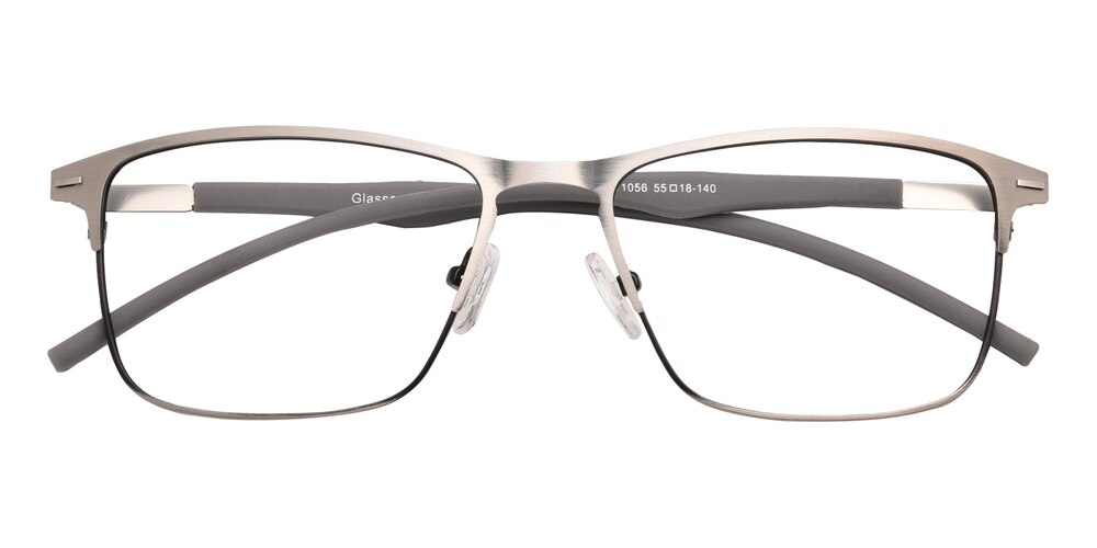 Beck Gunmetal Classic Wayframe Metal Eyeglasses