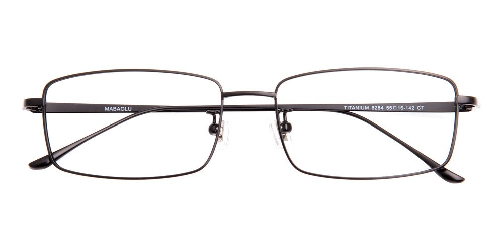 Chad Black Rectangle Titanium Eyeglasses