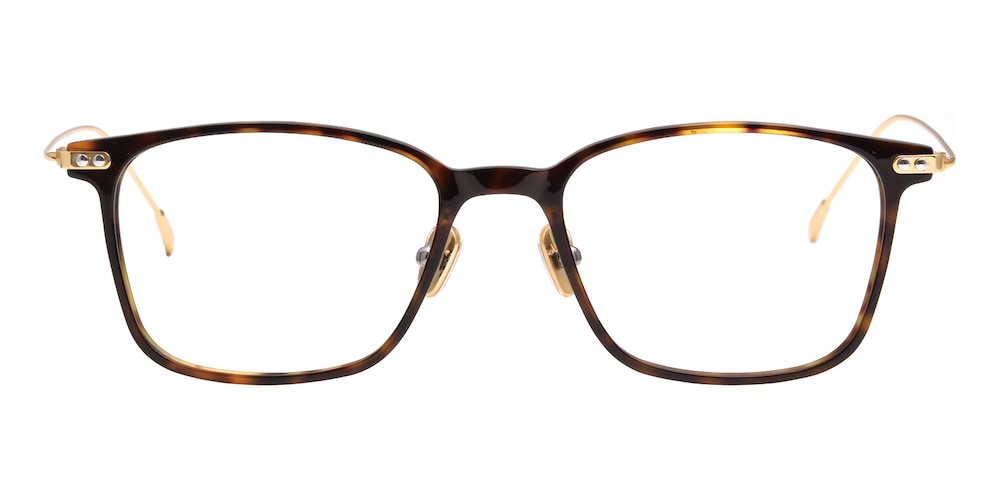 Jones Tortoise/Golden Square Acetate Eyeglasses