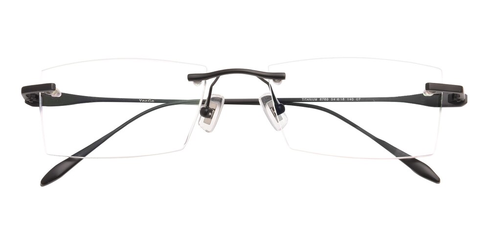 Dominic Black Rectangle Titanium Eyeglasses