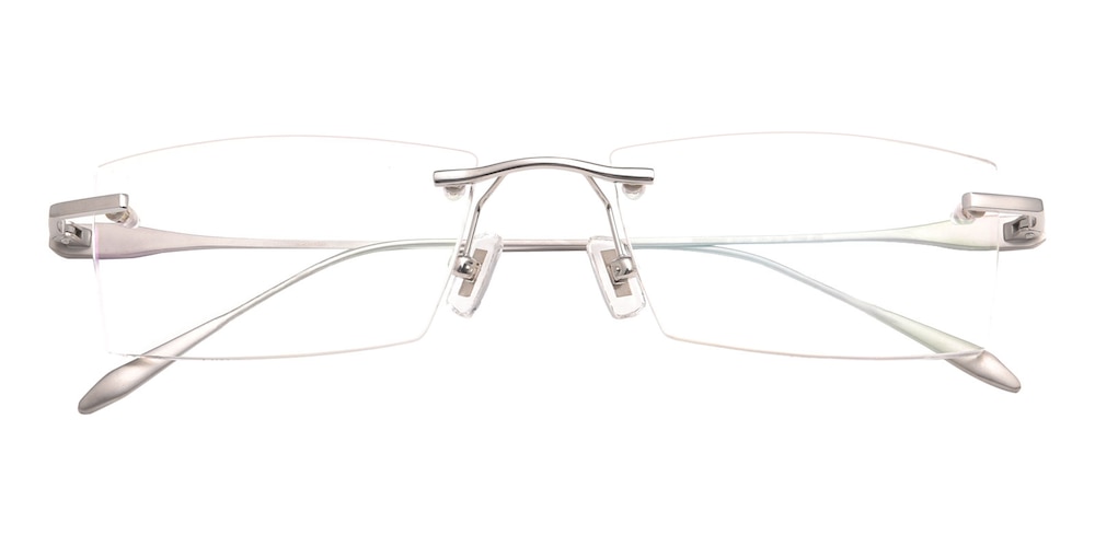 Dominic Silver Rectangle Titanium Eyeglasses