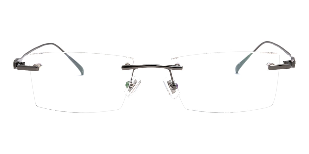 Dominic Gunmetal Rectangle Titanium Eyeglasses