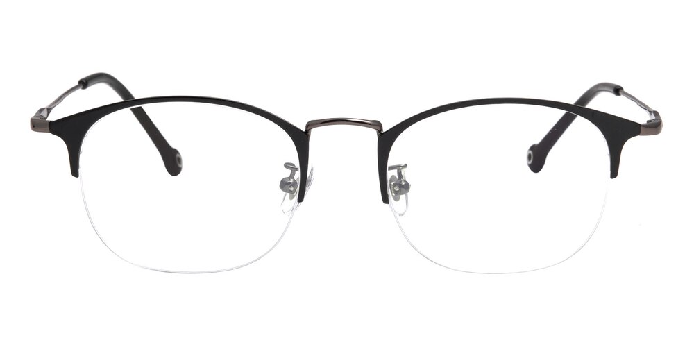Ada Black/Gunmetal Classic Wayframe Metal Eyeglasses