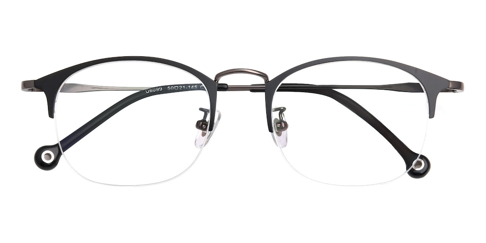 Ada Black/Gunmetal Classic Wayframe Metal Eyeglasses