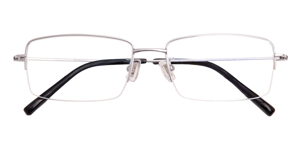 Colin Silver Rectangle Titanium Eyeglasses